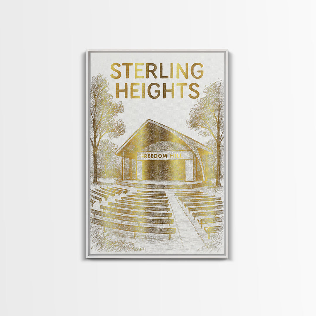 Sterling Heights Michigan Travel Poster, Canvas Print, Minimalist Poster Art, Sterling Heights Travel Art, City Art Print, Wanderlust Decor