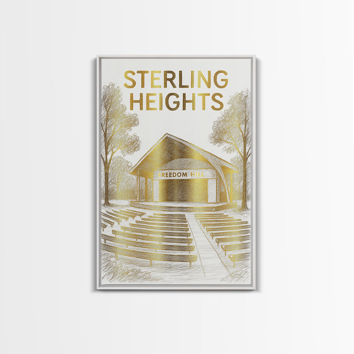 Sterling Heights Michigan Travel Poster, Canvas Print, Minimalist Poster Art, Sterling Heights Travel Art, City Art Print, Wanderlust Decor