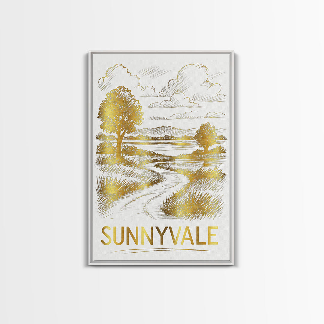 Sunnyvale Travel Poster, Canvas Print, Minimalist Poster Art, Sunnyvale Wall Art, Wanderlust Decor, Fine Art Print, Modern Wall Decor