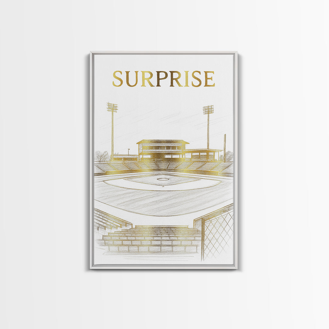 Surprise Arizona Travel Poster, Canvas Print, Gold Line Drawing Wall Art, Surprise Art Print, Travel Art, Travel Poster Set, Home Decor