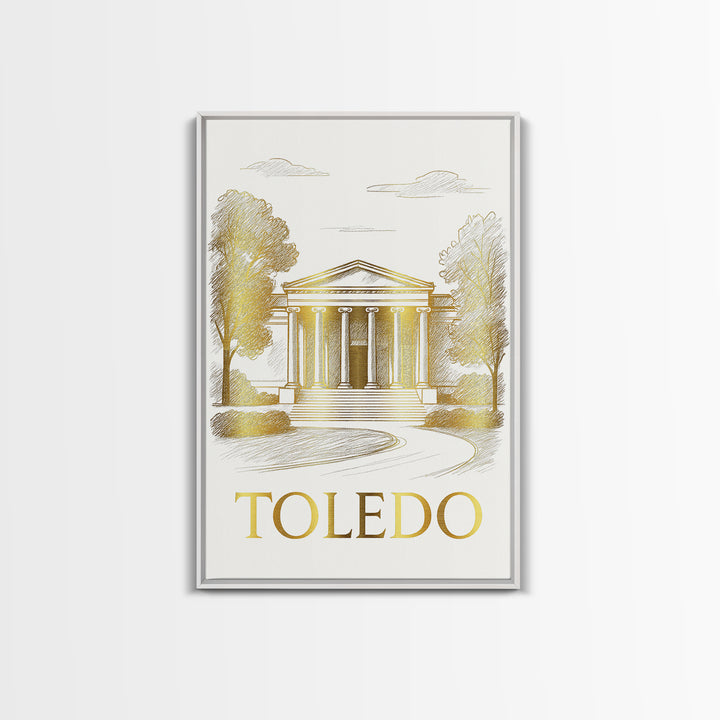 Toledo Travel Poster, Canvas Print, Minimalist Poster Art, Toledo Art Print, Fine Art Print, Vintage City Poster, Vintage Travel Print