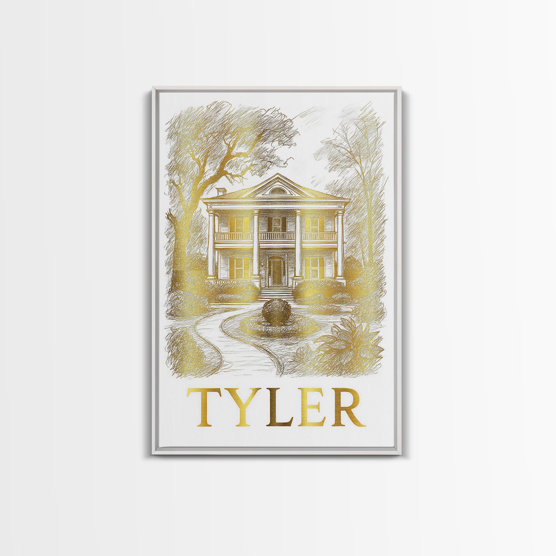 Tyler Travel Poster, Canvas Print, Elegant City Illustration, Tyler Wall Art, Fine Art Print, Travel Poster Art, Gift For Travelers