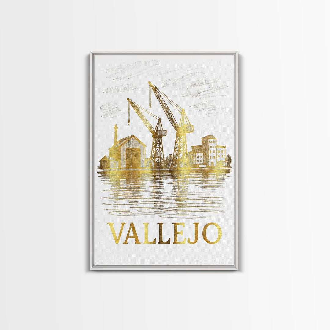 Vallejo Travel Poster, Canvas Print, Elegant City Illustration, Vallejo Poster Print, Eclectic Wall Decor, Gift For Travelers, Wall Art