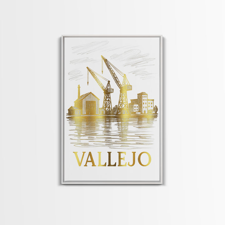 Vallejo Travel Poster, Canvas Print, Elegant City Illustration, Vallejo Poster Print, Eclectic Wall Decor, Gift For Travelers, Wall Art
