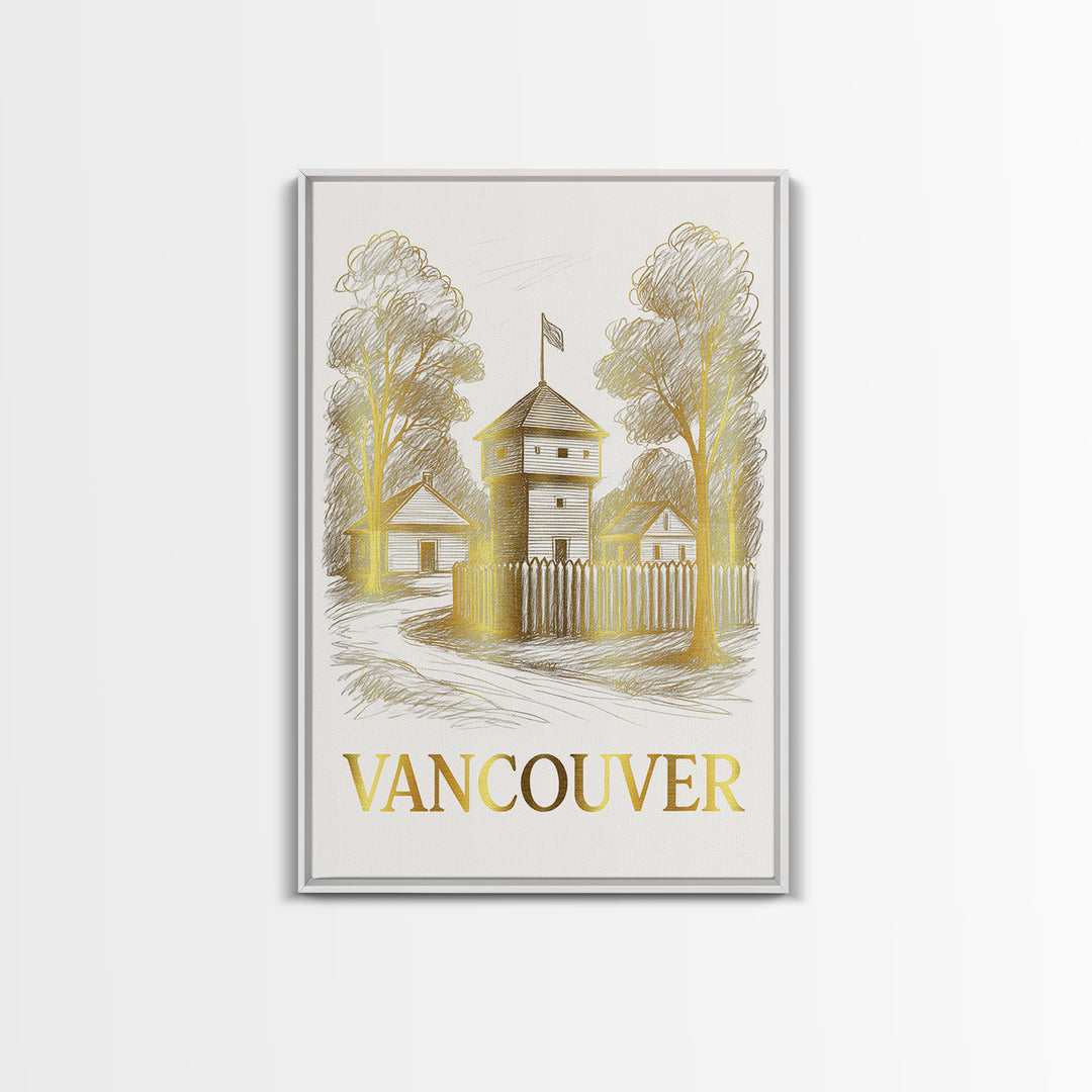 Vancouver Travel Poster, Canvas Print, Elegant City Illustration, Vancouver City Art, Vintage City Art, City Art Print, Vintage City Poster