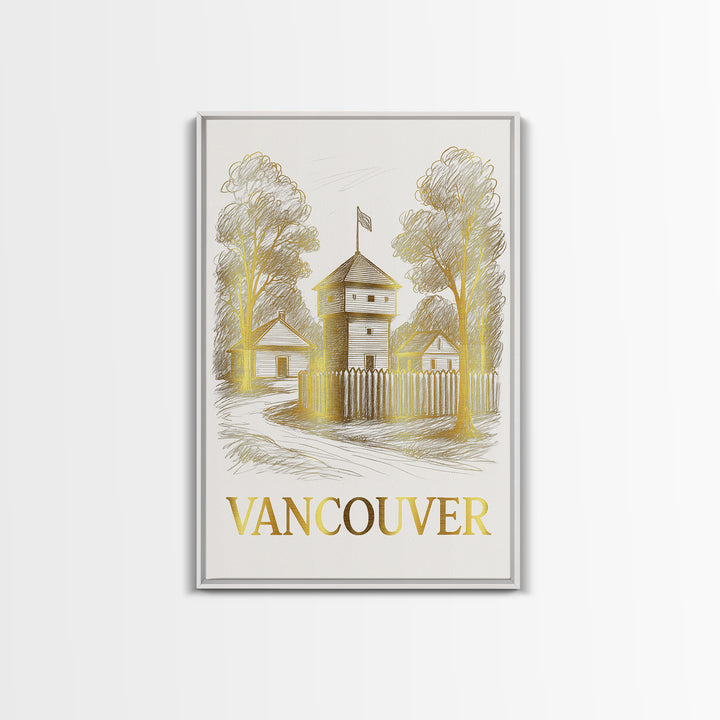 Vancouver Travel Poster, Canvas Print, Elegant City Illustration, Vancouver City Art, Vintage City Art, City Art Print, Vintage City Poster