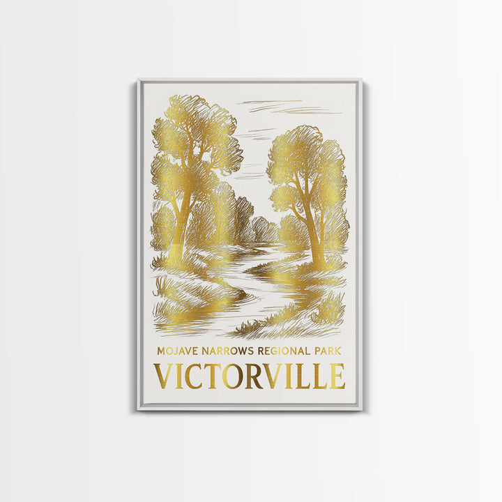 Victorville Travel Poster, Canvas Print, White And Gold Sketch Art, Victorville City Art, City Art Print, Vintage Travel Art, Design 2