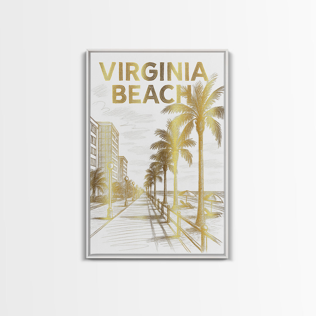 Virginia Beach Virginia Travel Poster, Canvas Print, Minimalist Poster Art, Virginia Beach Art Print, Home Office Decor, Gift For Travelers