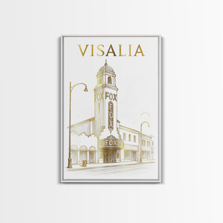 Visalia California Travel Poster, Framed Canvas Print, Elegant City Illustration, Visalia Wall Art, Travel Poster Set, City Travel Prints