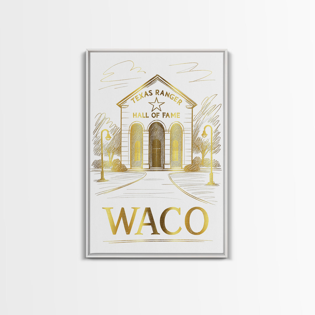 Waco Travel Poster, Canvas Print, Elegant City Illustration, Waco Poster Print, City Illustration, Fine Art Print, Vintage City Poster