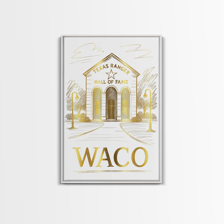 Waco Travel Poster, Canvas Print, Elegant City Illustration, Waco Poster Print, City Illustration, Fine Art Print, Vintage City Poster