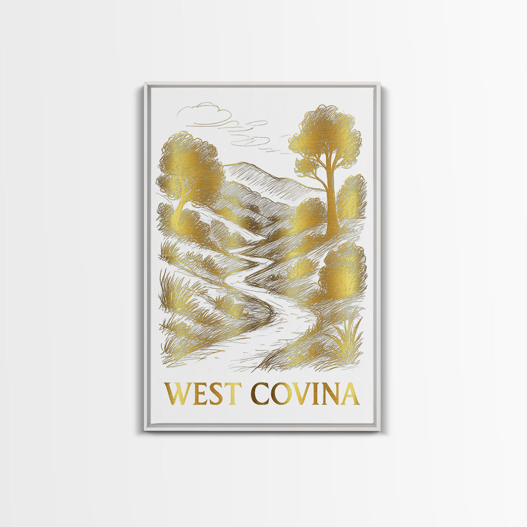 West Covina Travel Poster, Canvas Print, Minimalist Poster Art, West Covina Art Print, Vintage Travel Art, Retro Travel Print, Wall Art