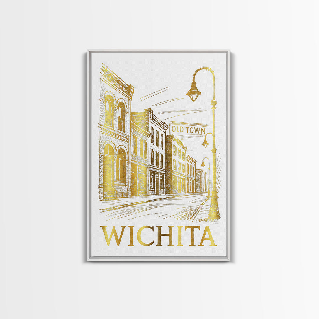 Wichita Travel Poster, Canvas Print, Minimalist Poster Art, Wichita City Art, Vintage City Art, Travel Art Print, Vintage City Poster