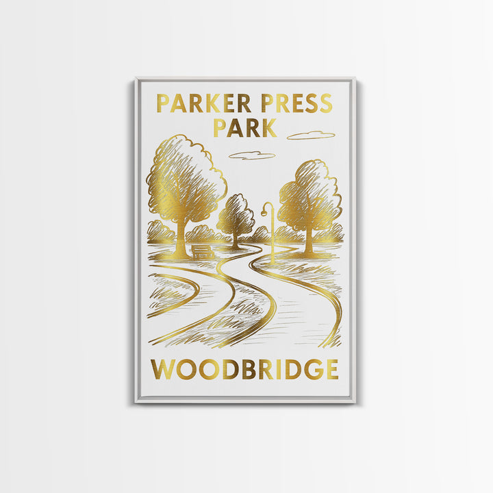 Woodbridge Travel Poster, Canvas Print, Elegant City Illustration, Woodbridge City Art, Gift For Travelers, Vintage Travel Print