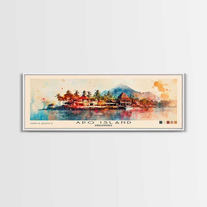 Apo Island, Philippines Watercolor Beach Print, Vacation Gift, Philippines Wall Art, Beach Painting, Beach Decor, Beach Painting
