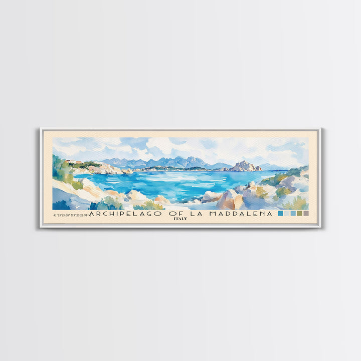 Archipelago of La Maddalena, Italy Watercolor Print, Vacation Gift, Italy Wall Art, Beach Painting, Beach Decor, Beach Or Lakehouse Art