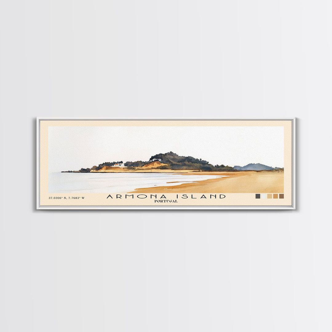 Armona Island, Portugal Watercolor Beach Print, Vacation Gift, Portugal Wall Art, Beach Painting, Beach Decor, Beach Painting