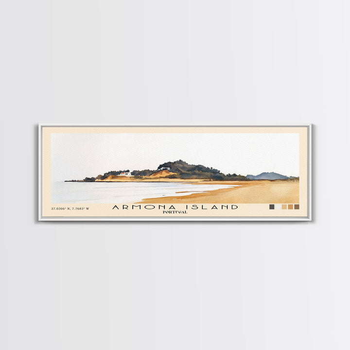 Armona Island, Portugal Watercolor Beach Print, Vacation Gift, Portugal Wall Art, Beach Painting, Beach Decor, Beach Painting