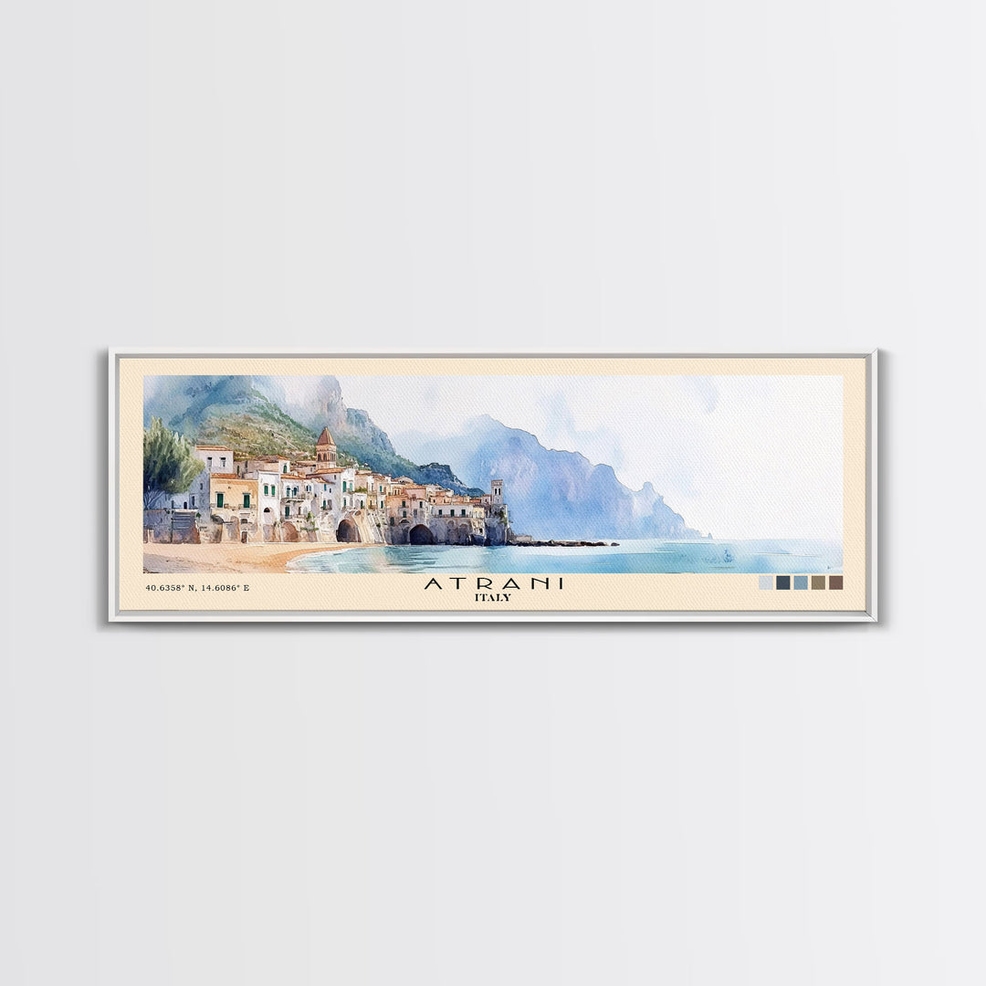 Atrani, Italy Watercolor Beach Print, Vacation Gift, Italy Wall Art, Beach Painting, Beach Decor, Beach Painting
