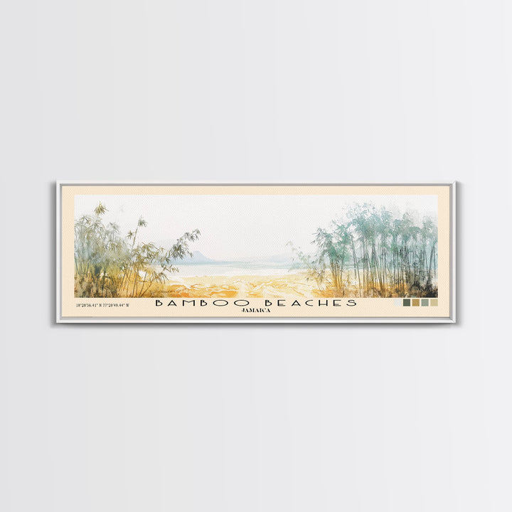 Bamboo Beaches, Jamaica Watercolor Print, Vacation Gift, Jamaica Wall Art, Vacation Wall Art, Vacatation Memories, Beach Decor, Beach Or Lakehouse Art