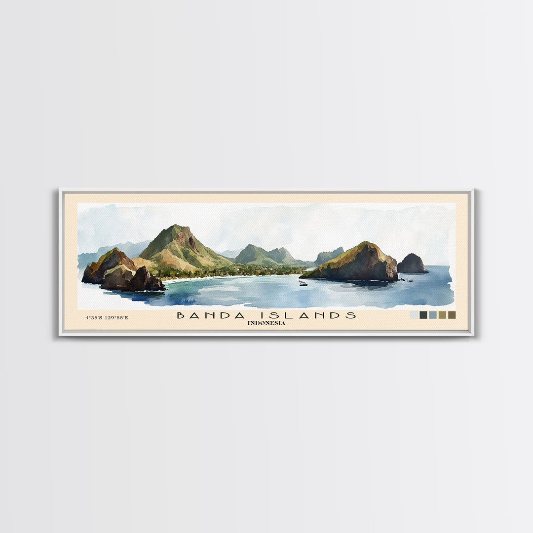 Banda Islands, Indonesia Watercolor Print, Vacation Gift, Indonesia Wall Art, Beach Painting, Beach Decor, Beach Or Lakehouse Art