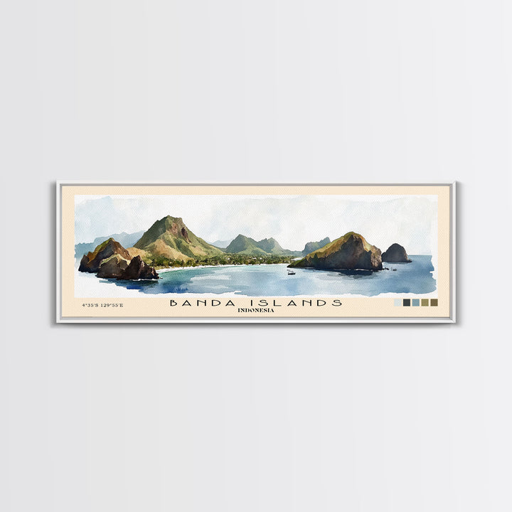 Banda Islands, Indonesia Watercolor Print, Vacation Gift, Indonesia Wall Art, Beach Painting, Beach Decor, Beach Or Lakehouse Art