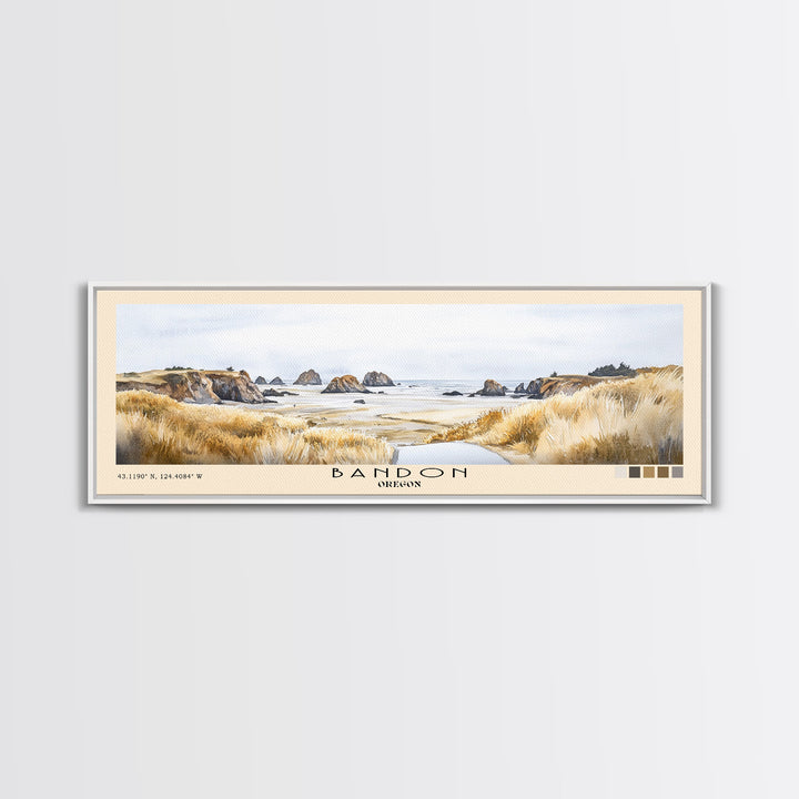 Bandon, Oregon Watercolor Beach Print, Vacation Gift, Oregon Wall Art, Beach Painting, Beach Decor, Beach Painting