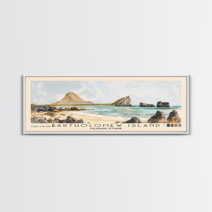 Bartholomew Island, Galapagos, Ecuador Watercolor Print, Vacation Gift, Galapagos, Ecuador Wall Art, Beach Painting, Beach Decor, Beach Or Lakehouse Art