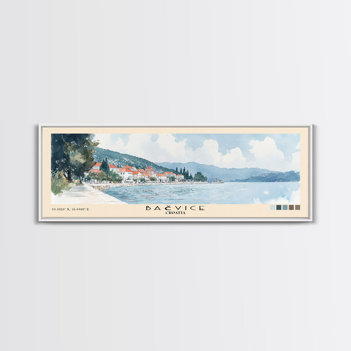 Bačvice, Croatia Watercolor Beach Print, Vacation Gift, Croatia Wall Art, Beach Painting, Beach Decor, Beach Painting
