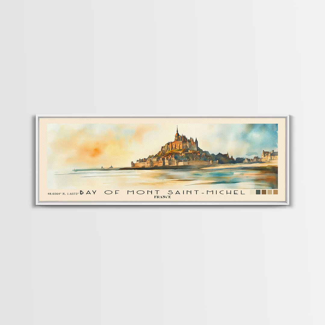 Bay of Mont Saint-Michel, France Watercolor Print, Vacation Gift, France Wall Art, Beach Painting, Beach Decor, Beach Or Lakehouse Art