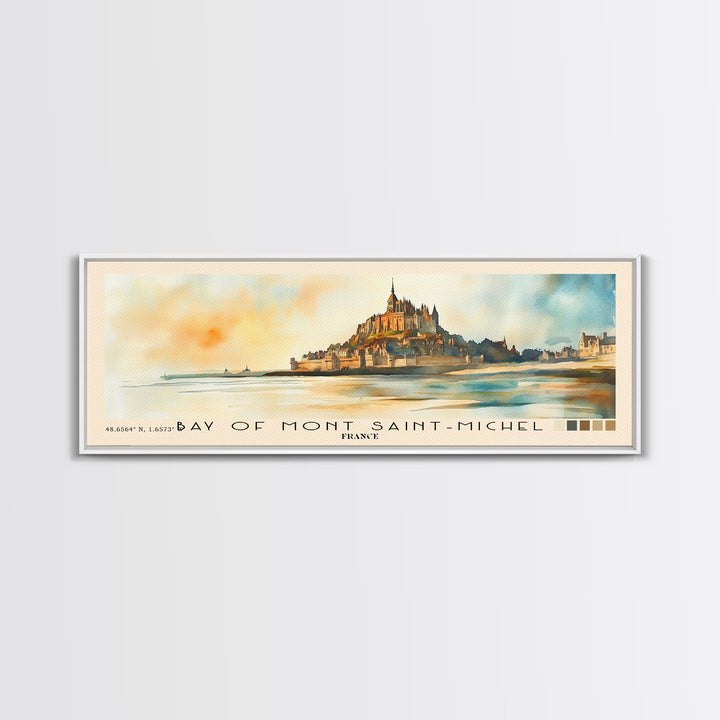 Bay of Mont Saint-Michel, France Watercolor Print, Vacation Gift, France Wall Art, Beach Painting, Beach Decor, Beach Or Lakehouse Art