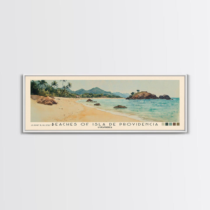 Beaches of Isla de Providencia, Colombia Watercolor Print, Vacation Gift, Colombia Wall Art, Vacation Wall Art, Vacatation Memories, Beach Decor, Beach Or Lakehouse Art