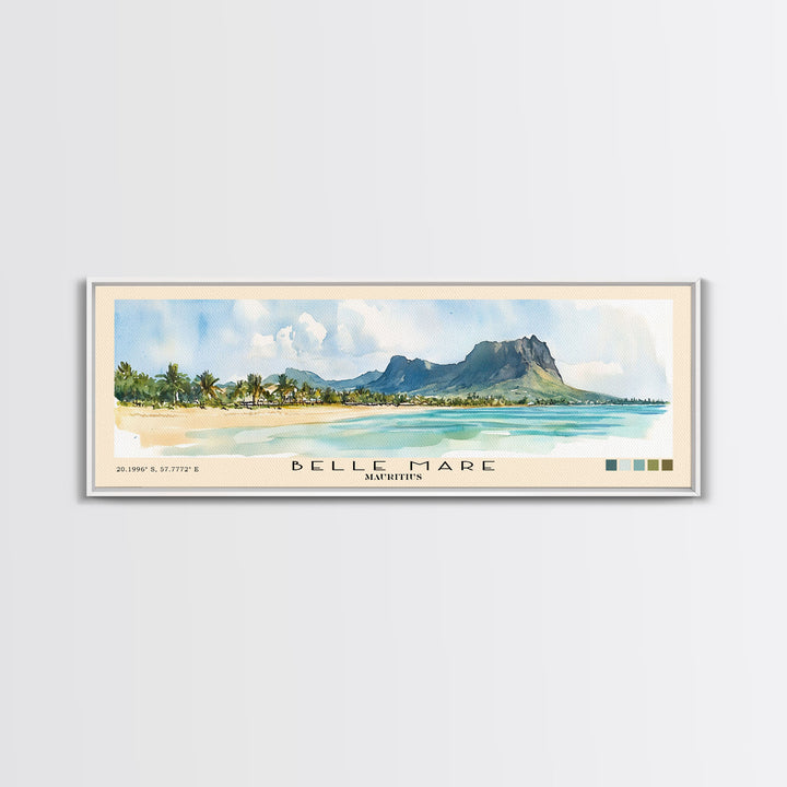 Belle Mare, Mauritius Watercolor Print, Vacation Gift, Mauritius Wall Art, Vacation Wall Art, Vacatation Memories, Beach Decor, Beach Or Lakehouse Art