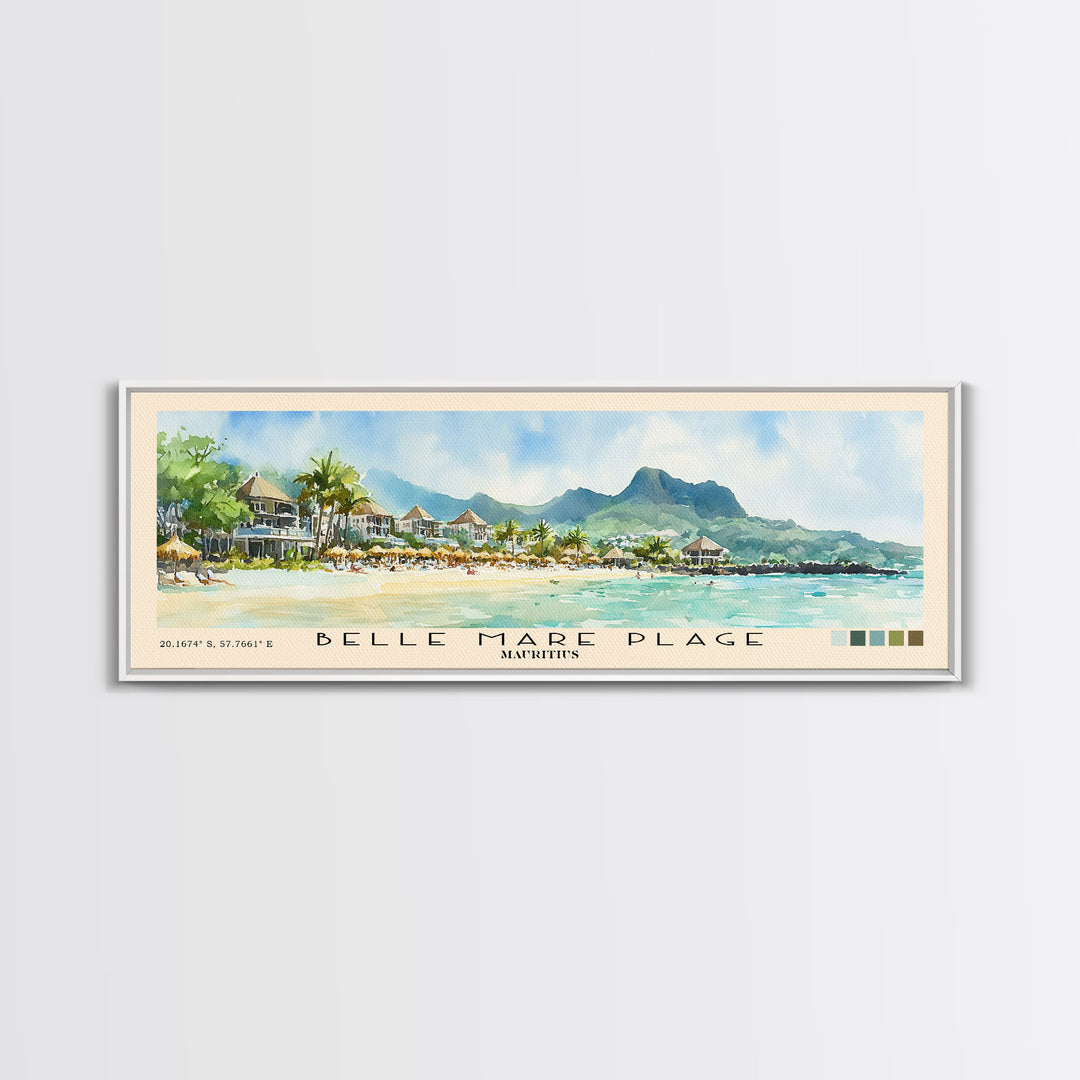 Belle Mare Plage, Mauritius Watercolor Print, Vacation Gift, Mauritius Wall Art, Beach Painting, Beach Decor, Beach Or Lakehouse Art