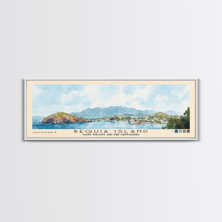 Bequia Island, Saint Vincent and the Grenadines Watercolor Beach Print, Vacation Gift, Saint Vincent and the Grenadines Wall Art, Beach Painting, Beach Decor, Beach Painting