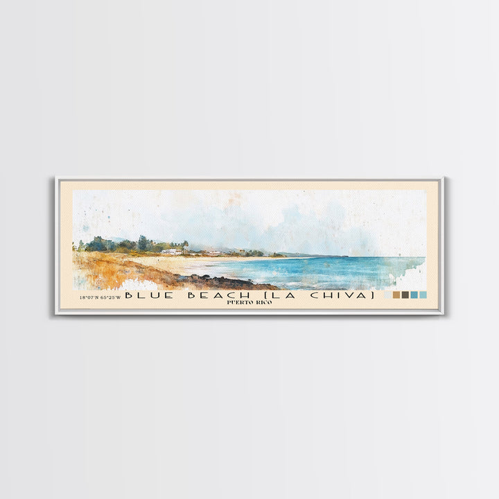 Blue Beach (La Chiva), Puerto Rico Watercolor Print, Vacation Gift, Puerto Rico Wall Art, Beach Painting, Beach Decor, Beach Or Lakehouse Art