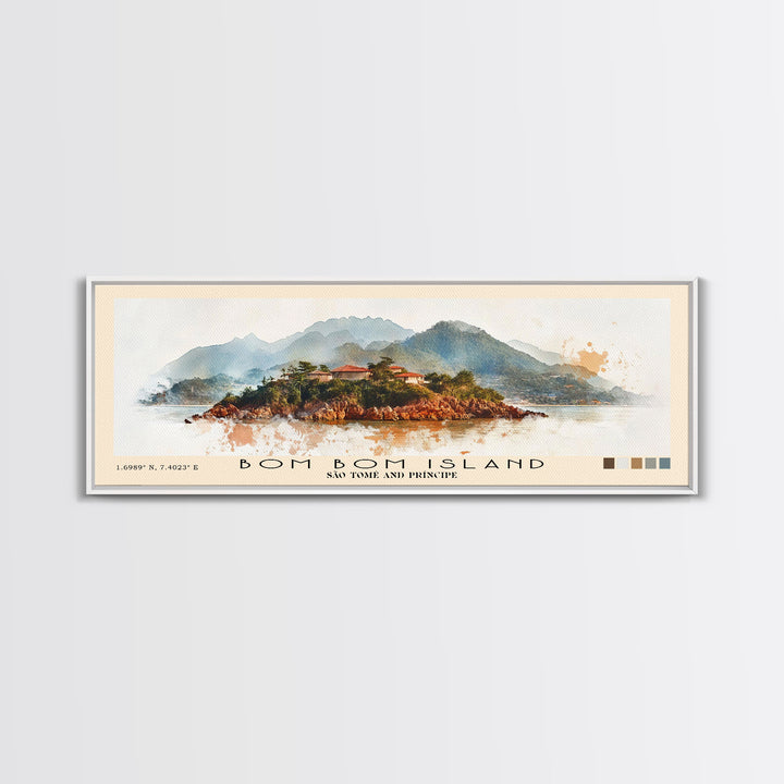 Bom Bom Island, São Tomé and Príncipe Watercolor Print, Vacation Gift, São Tomé and Príncipe Wall Art, Vacation Wall Art, Vacatation Memories, Beach Decor, Beach Or Lakehouse Art