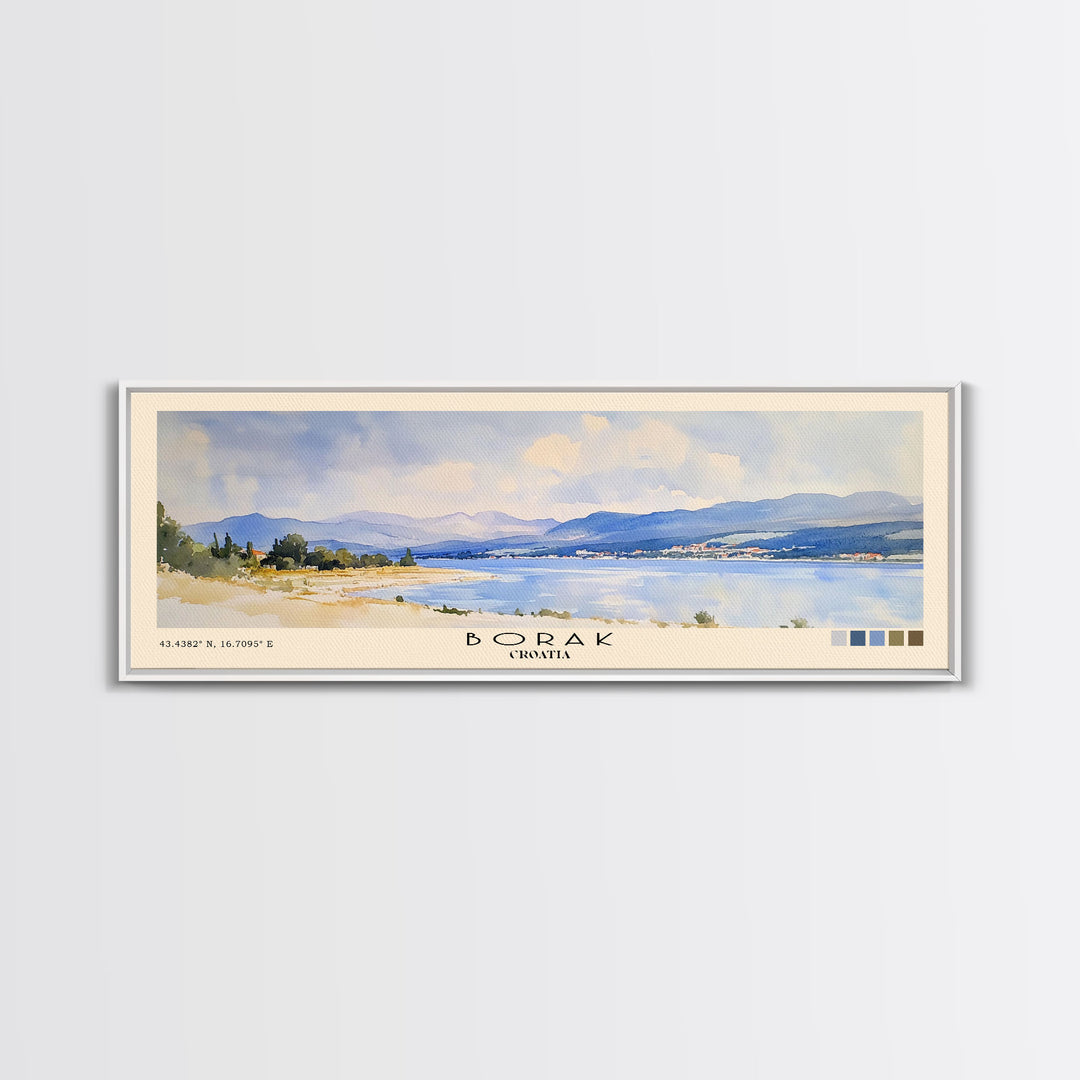 Borak, Croatia Watercolor Print, Vacation Gift, Croatia Wall Art, Beach Painting, Beach Decor, Beach Or Lakehouse Art