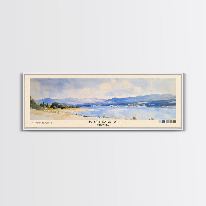 Borak, Croatia Watercolor Print, Vacation Gift, Croatia Wall Art, Beach Painting, Beach Decor, Beach Or Lakehouse Art
