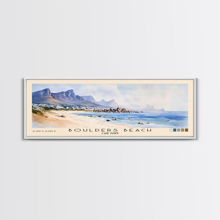 Boulders Beach, Cape Town Watercolor Beach Print, Vacation Gift, Cape Town Wall Art, Beach Painting, Beach Decor, Beach Painting