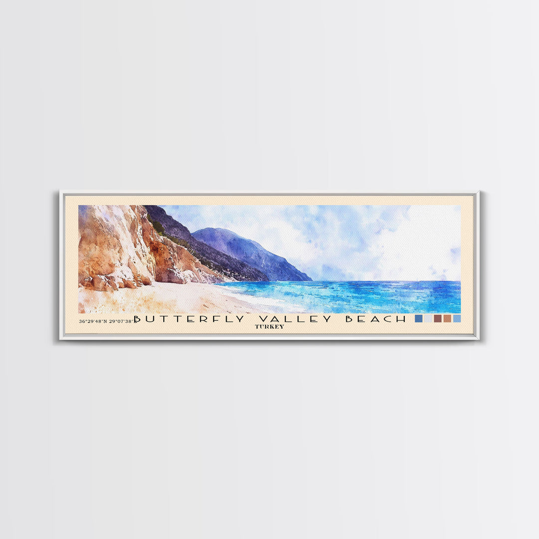 Butterfly Valley Beach, Turkey Watercolor Print, Vacation Gift, Turkey Wall Art, Vacation Wall Art, Vacatation Memories, Beach Decor, Beach Or Lakehouse Art