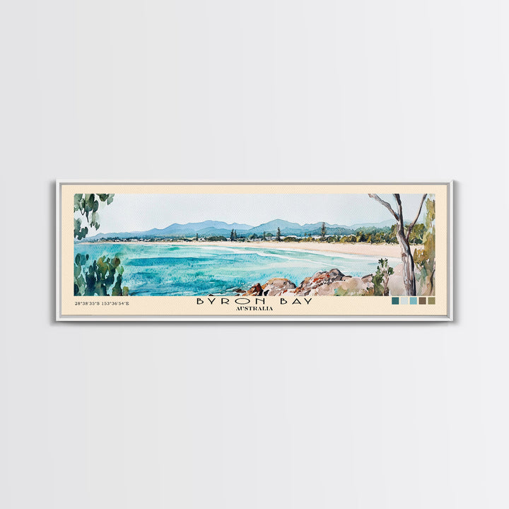 Byron Bay, Australia Watercolor Beach Print, Vacation Gift, Australia Wall Art, Beach Painting, Beach Decor, Beach Painting