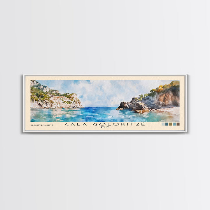Cala Goloritzé, Italy Watercolor Beach Print, Vacation Gift, Italy Wall Art, Beach Painting, Beach Decor, Beach Painting