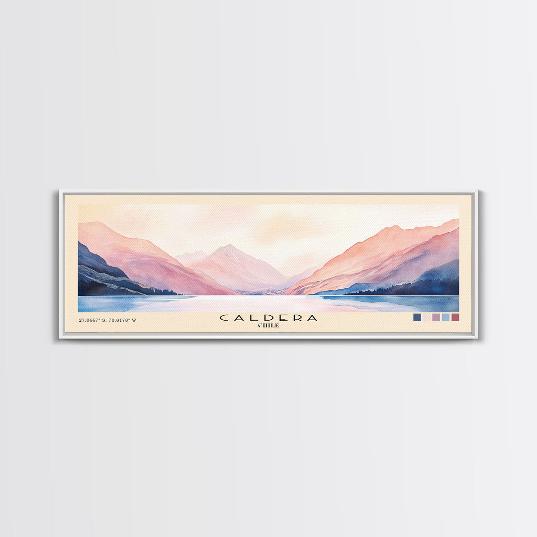 Caldera, Chile Watercolor Print, Vacation Gift, Chile Wall Art, Beach Painting, Beach Decor, Large Wall Art, Wood Frame Art