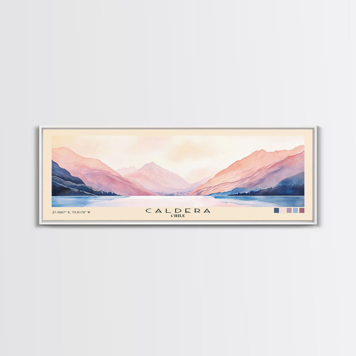 Caldera, Chile Watercolor Print, Vacation Gift, Chile Wall Art, Beach Painting, Beach Decor, Large Wall Art, Wood Frame Art