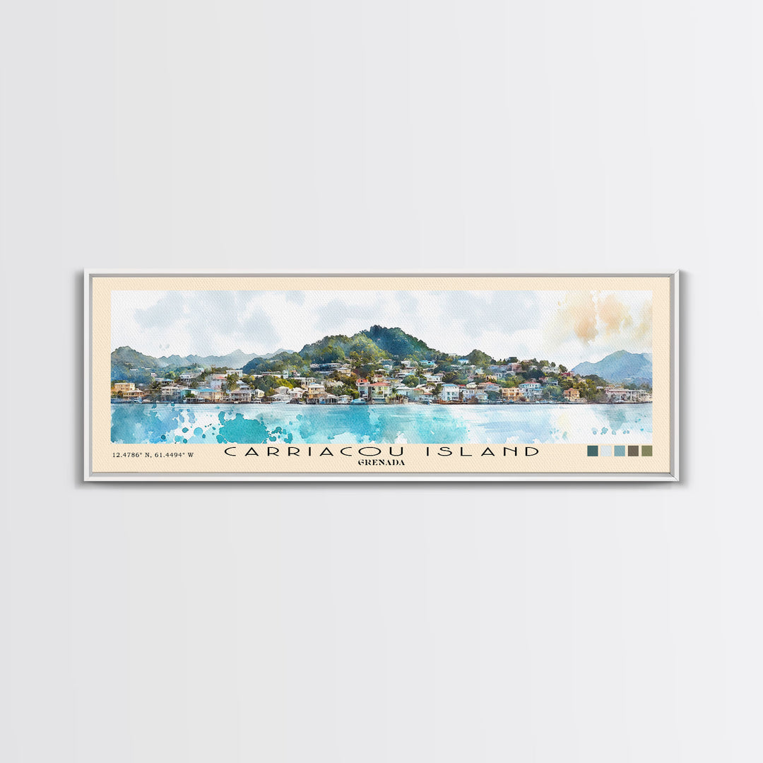 Carriacou Island, Grenada Watercolor Beach Print, Vacation Gift, Grenada Wall Art, Beach Painting, Beach Decor, Beach Painting