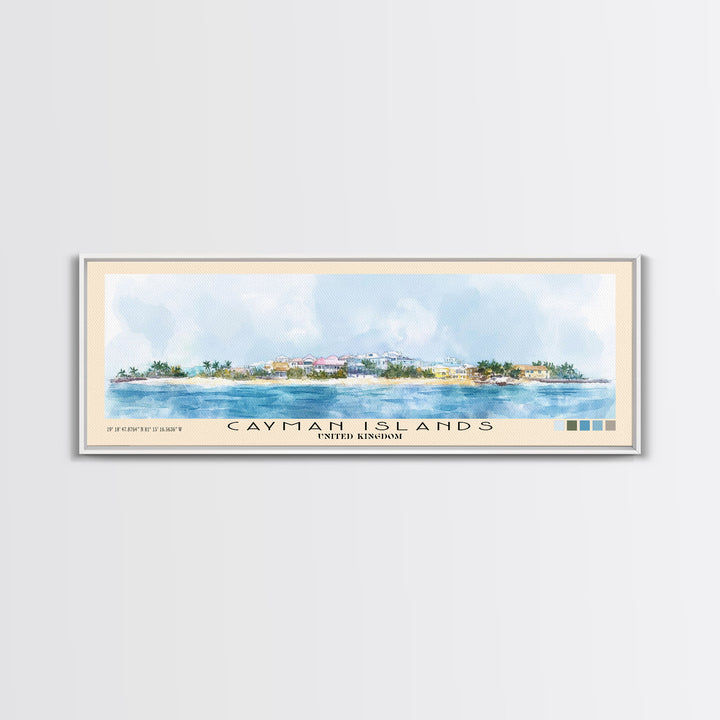 Cayman Islands, United Kingdom Watercolor Beach Print, Vacation Gift, United Kingdom Wall Art, Beach Painting, Beach Decor, Beach Painting