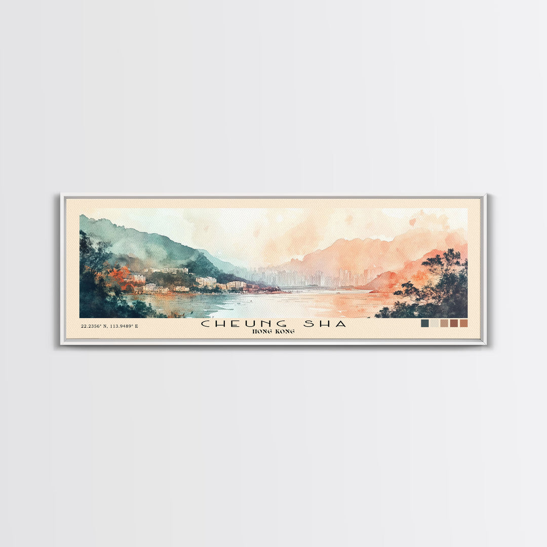 Cheung Sha, Hong Kong Watercolor Print, Vacation Gift, Hong Kong Wall Art, Vacation Wall Art, Vacatation Memories, Beach Decor, Beach Or Lakehouse Art