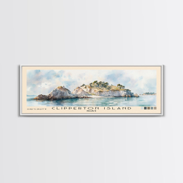 Clipperton Island, France Watercolor Print, Vacation Gift, France Wall Art, Vacation Wall Art, Vacatation Memories, Beach Decor, Beach Or Lakehouse Art