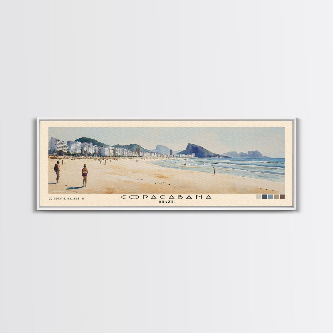 Copacabana, Brazil Watercolor Print, Vacation Gift, Brazil Wall Art, Beach Painting, Beach Decor, Beach Or Lakehouse Art